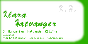 klara hatvanger business card